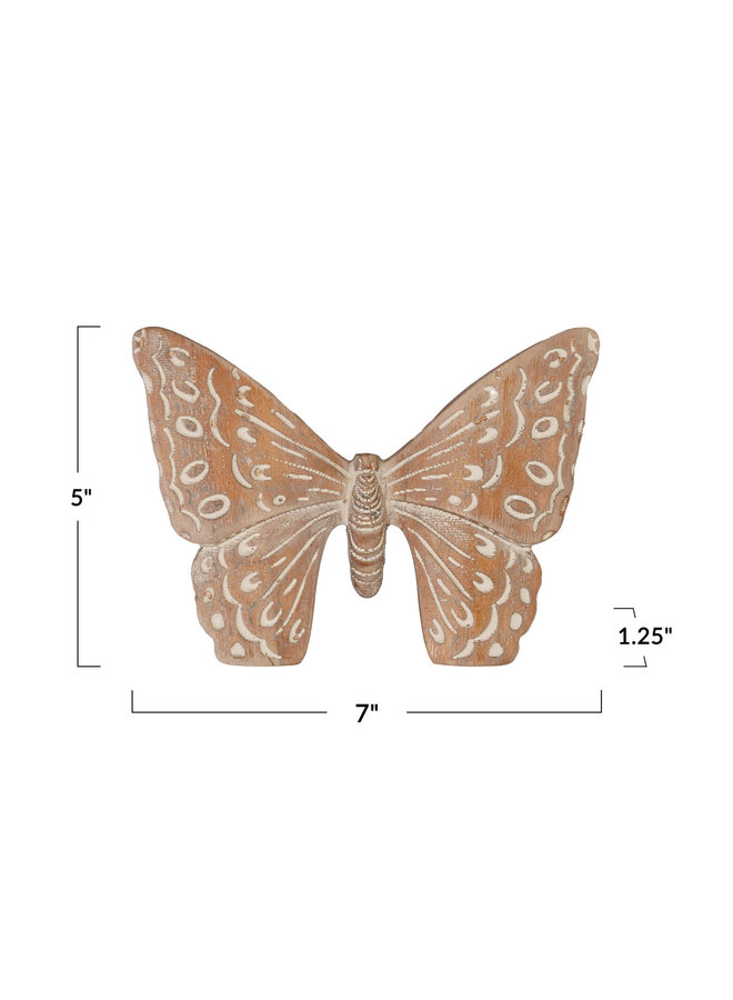 PAULOWNIA WOOD BUTTERFLY WALL DECOR
