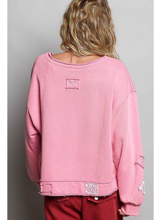 CROSS MY HEART TOP-CANDY PINK
