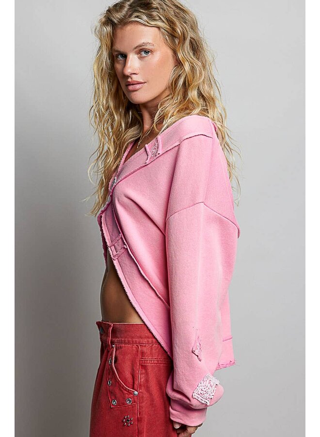 CROSS MY HEART TOP-CANDY PINK