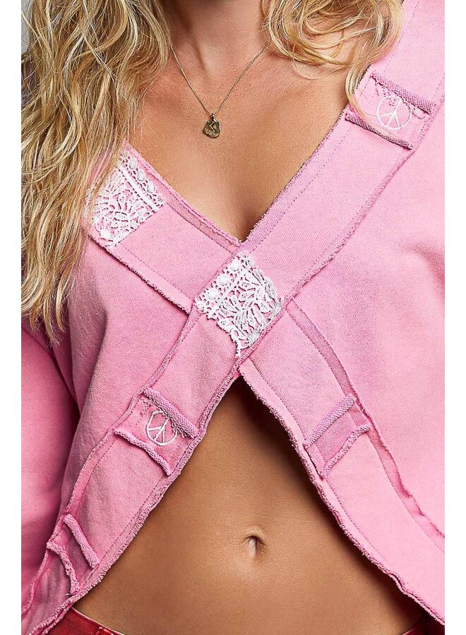 CROSS MY HEART TOP-CANDY PINK