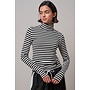 ALL IN STRIPES LONG SLEEVE TOP-IVORY/BLACK