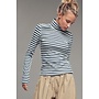 ALL IN STRIPES LONG SLEEVE TOP-IVORY/NAVY