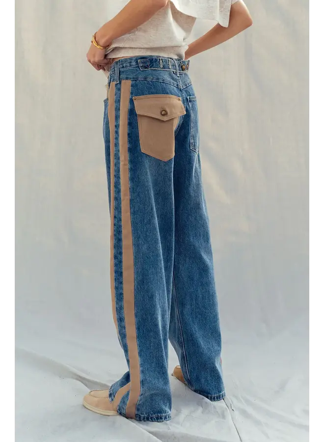 DOUBLE DOWN WIDE LEG DENIM JEAN