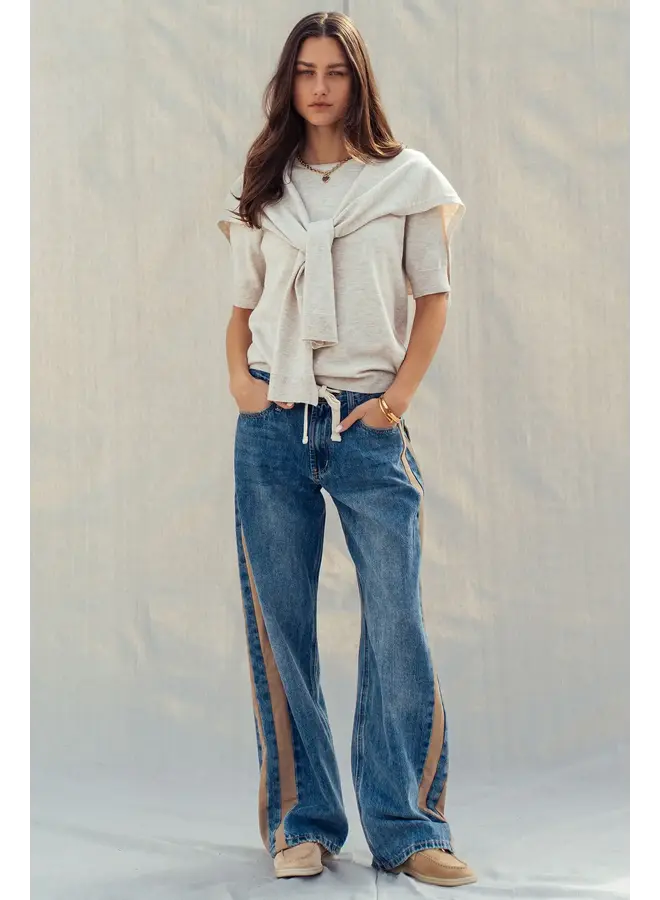 DOUBLE DOWN WIDE LEG DENIM JEAN