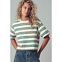 STRIPE ME SIDEWAYS CROP TOP-IVORY/GREEN
