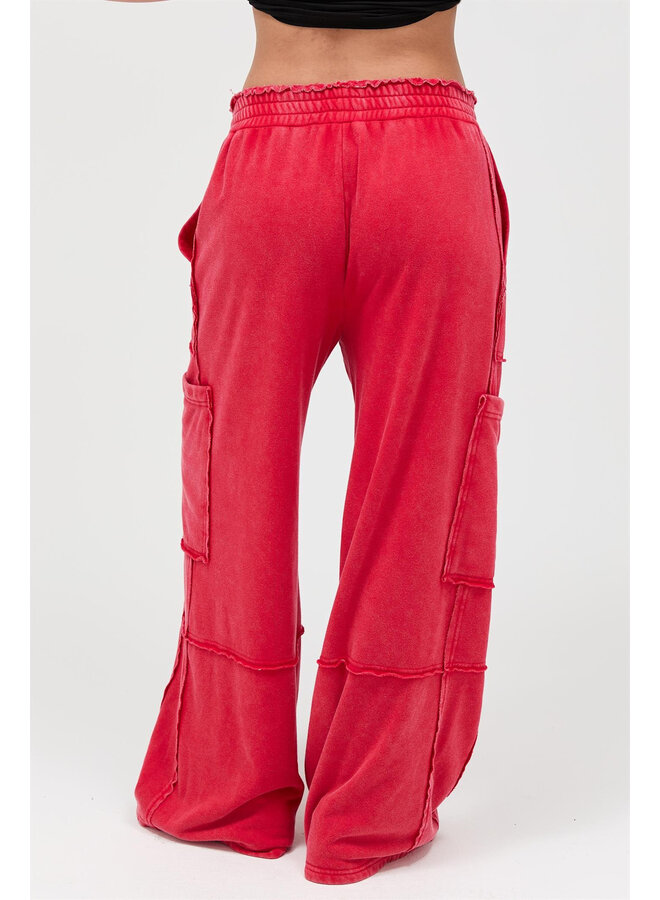KEEPING IT CARGO SWEATPANTS-RED