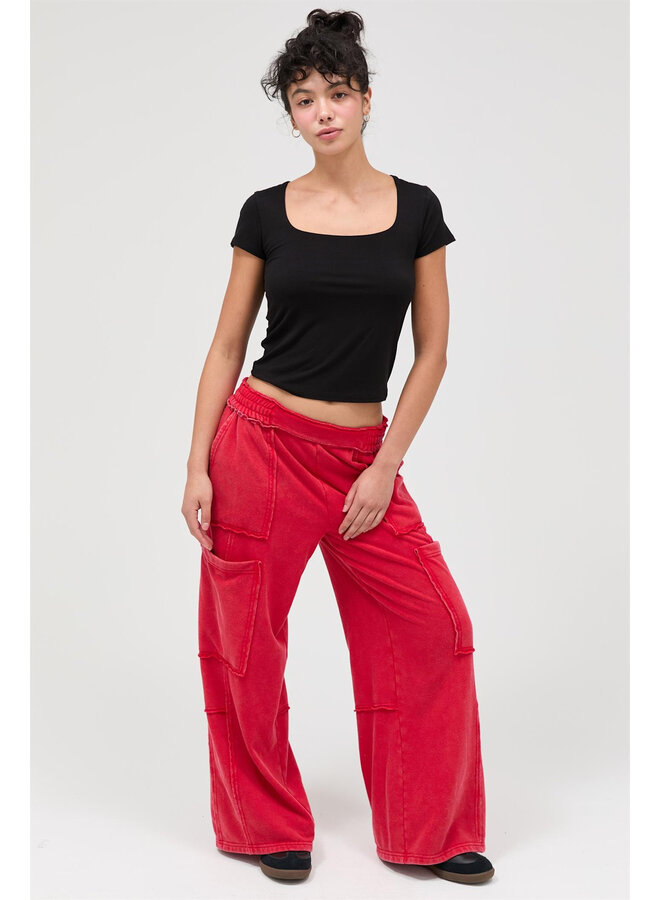 KEEPING IT CARGO SWEATPANTS-RED