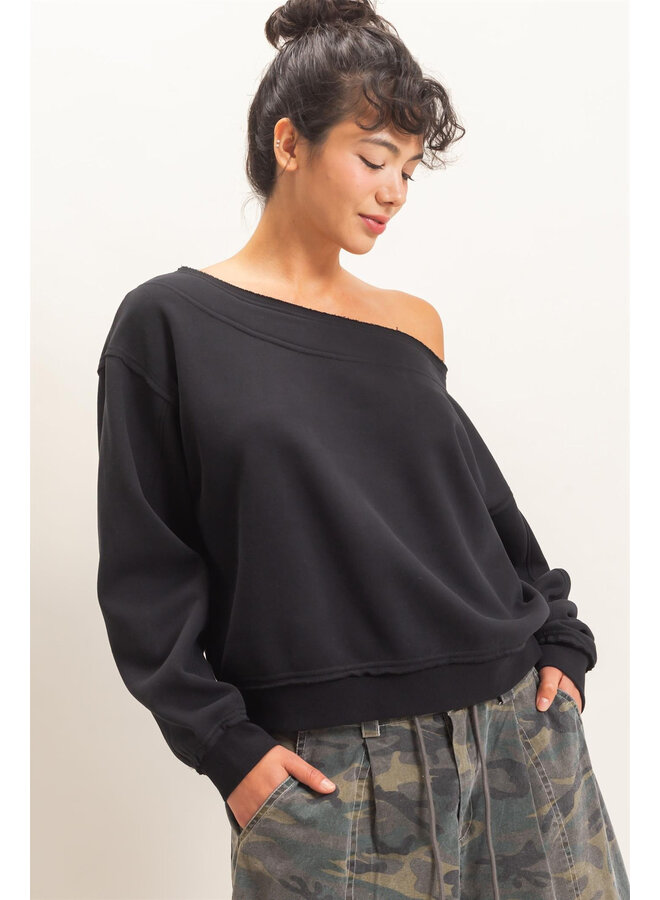 THE COZY CRUSH TOP-BLACK