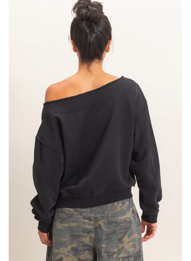 THE COZY CRUSH TOP-BLACK