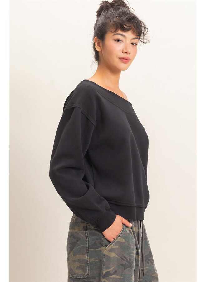 THE COZY CRUSH TOP-BLACK