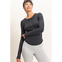 CASUALLY CUTE LONG SLEEVE TOP-BLACK