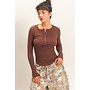 CASUALLY CUTE LONG SLEEVE TOP-BROWN