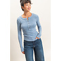CASUALLY CUTE LONG SLEEVE TOP-DUSTY BLUE