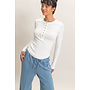 CASUALLY CUTE LONG SLEEVE TOP-WHITE