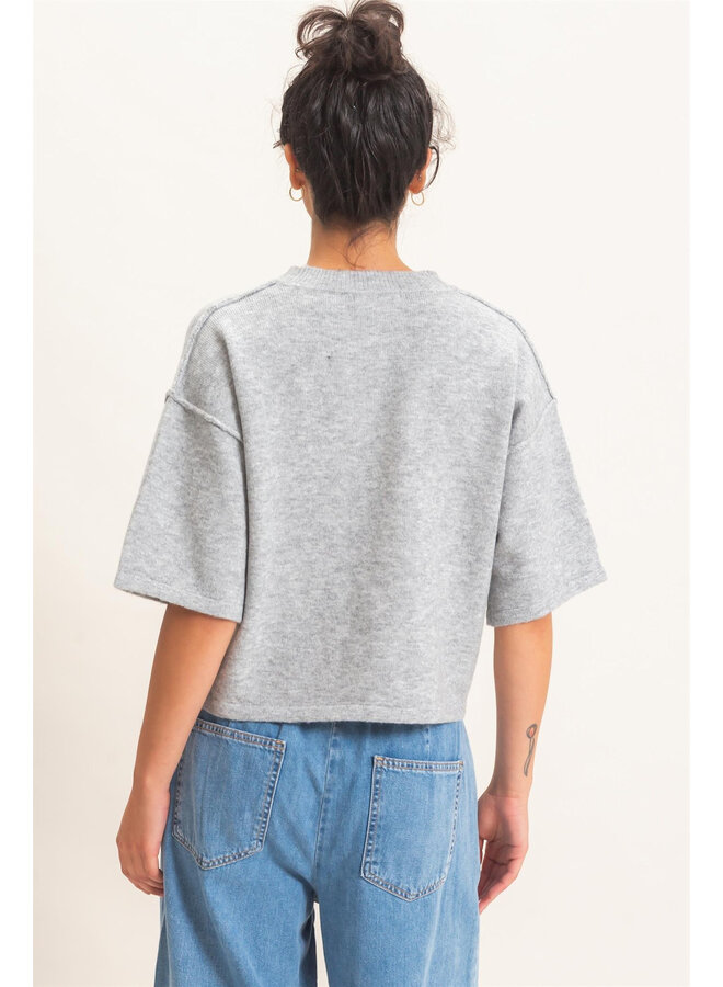 ALL BOXED IN CARDIGAN-HEATHER GRAY
