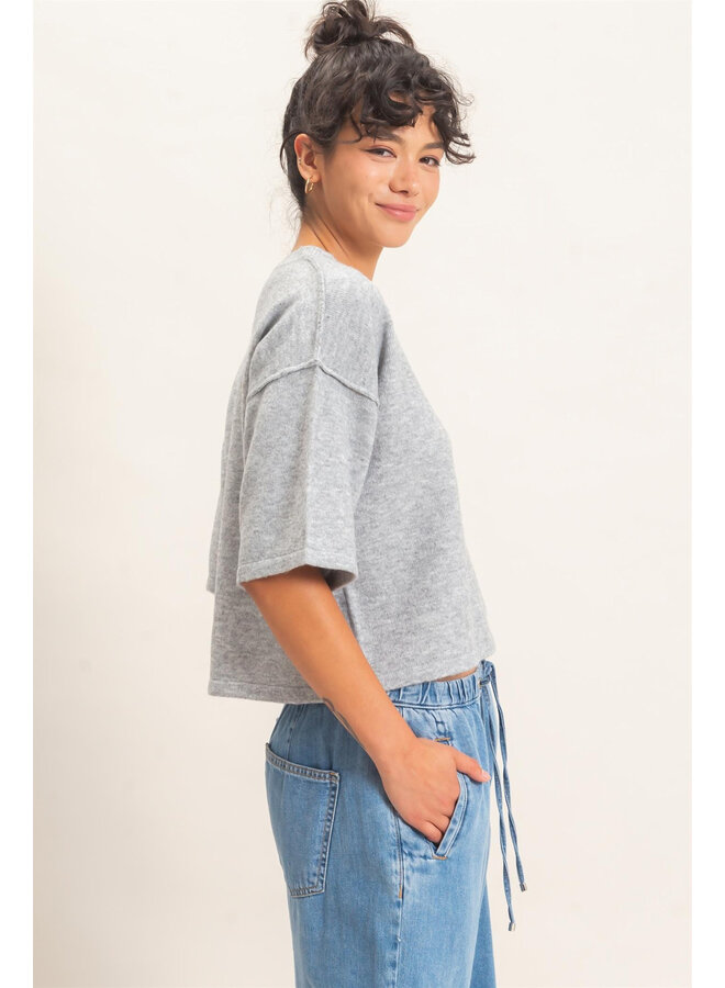 ALL BOXED IN CARDIGAN-HEATHER GRAY