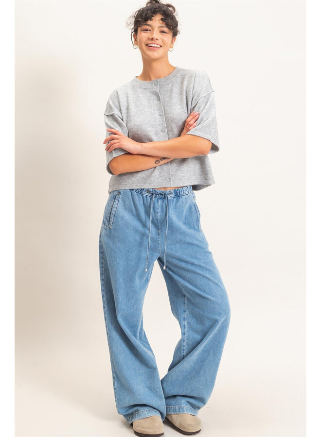 ALL BOXED IN CARDIGAN-HEATHER GRAY