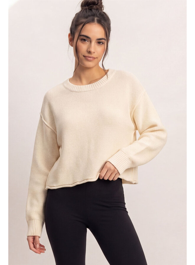 SEAM & SIMPLE SWEATER-CREAM