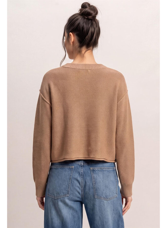 SEAM & SIMPLE SWEATER-DARK TAUPE