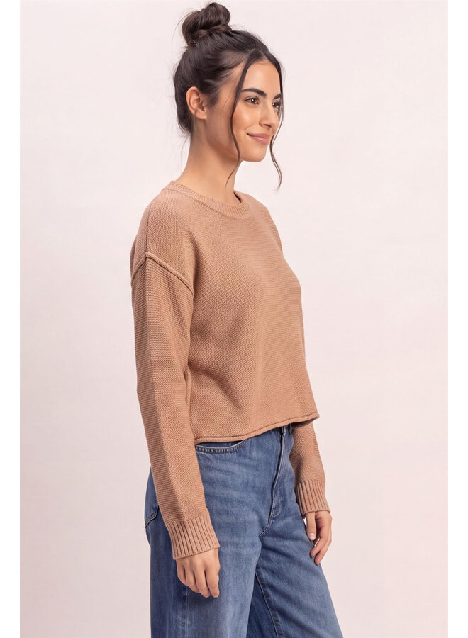 SEAM & SIMPLE SWEATER-DARK TAUPE