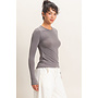 THE GO-TO LONG SLEEVE TOP-CHARCOAL