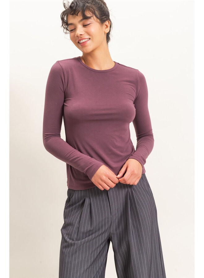 THE GO-TO LONG SLEEVE TOP-COCOA