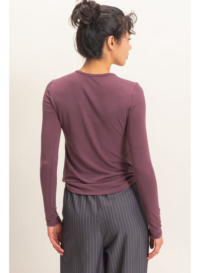THE GO-TO LONG SLEEVE TOP-COCOA