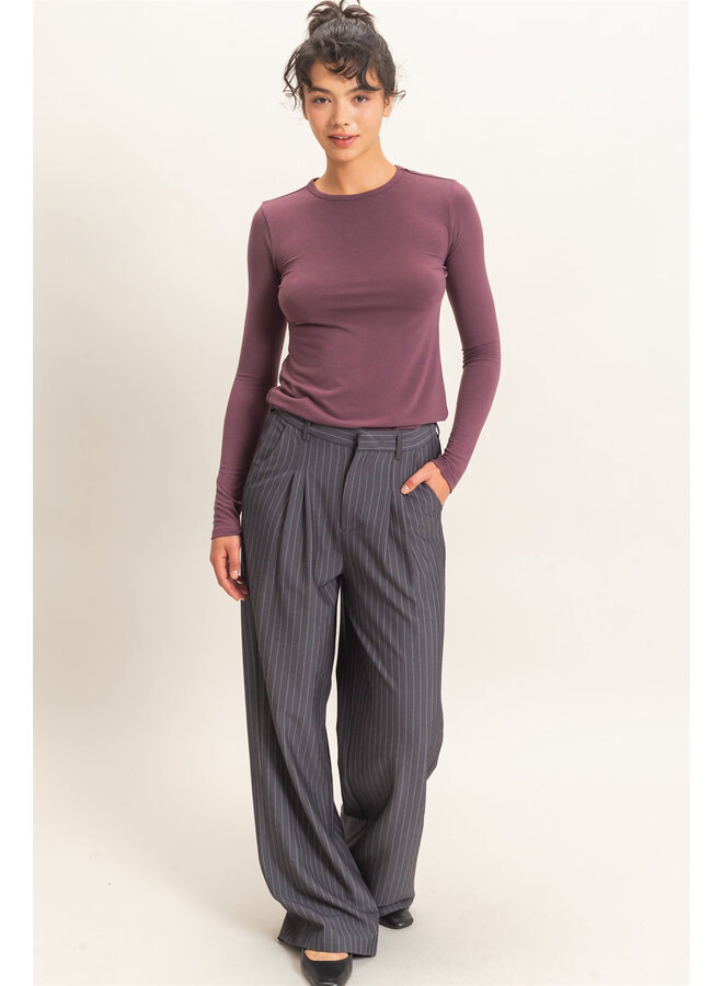 THE GO-TO LONG SLEEVE TOP-COCOA