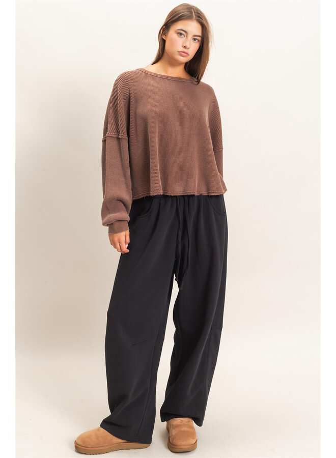 COZY CURVE SWEATPANTS-BLACK
