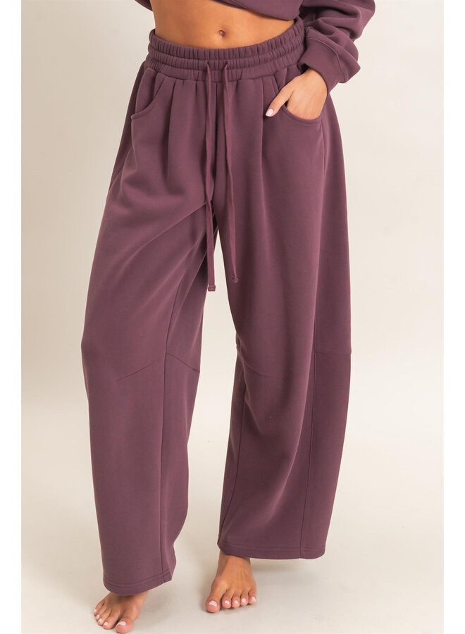 COZY CURVE SWEATPANTS-COCOA
