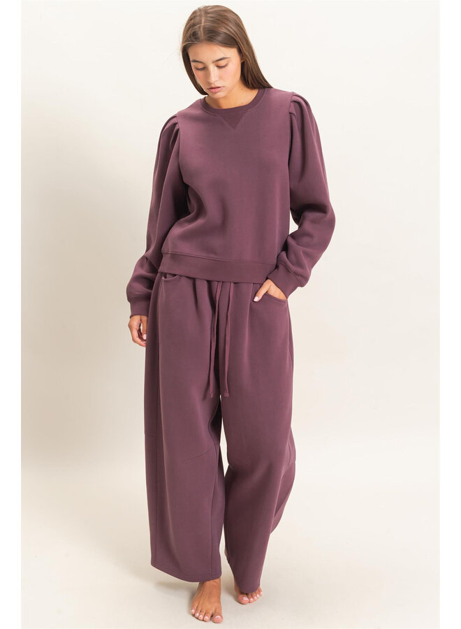 COZY CURVE SWEATPANTS-COCOA