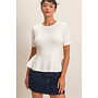PRETTY IN PEPLUM TOP-CREAM