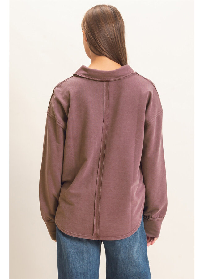 EFFORTLESS EVERYDAY LONG SLEEVE TOP-BROWN