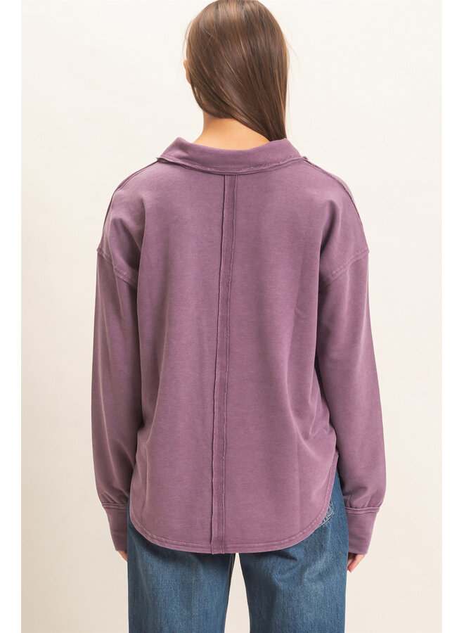 EFFORTLESS EVERYDAY LONG SLEEVE TOP-DARK CHERRY