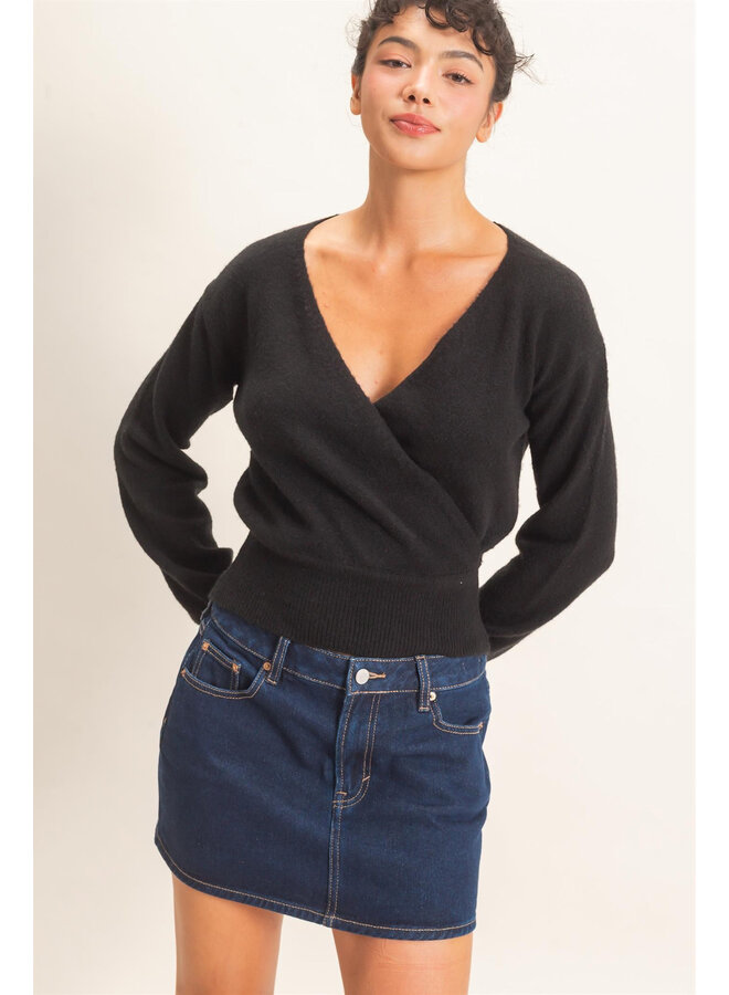 SIMPLY YOU LONG SLEEVE TOP-BLACK