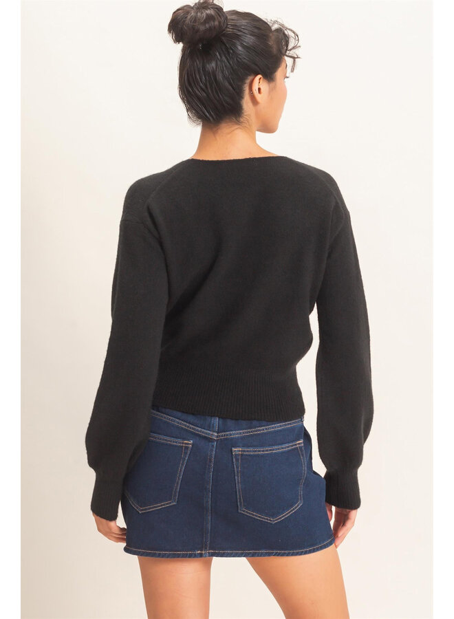 SIMPLY YOU LONG SLEEVE TOP-BLACK