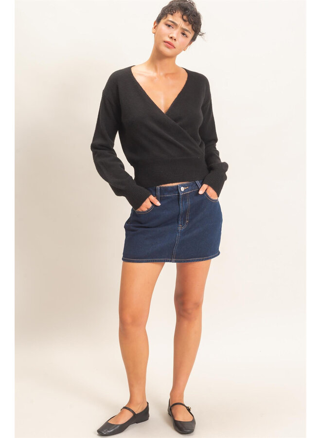 SIMPLY YOU LONG SLEEVE TOP-BLACK