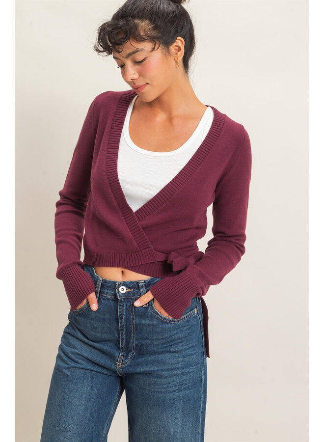 WRAP ME UP TOP-DARK CHERRY
