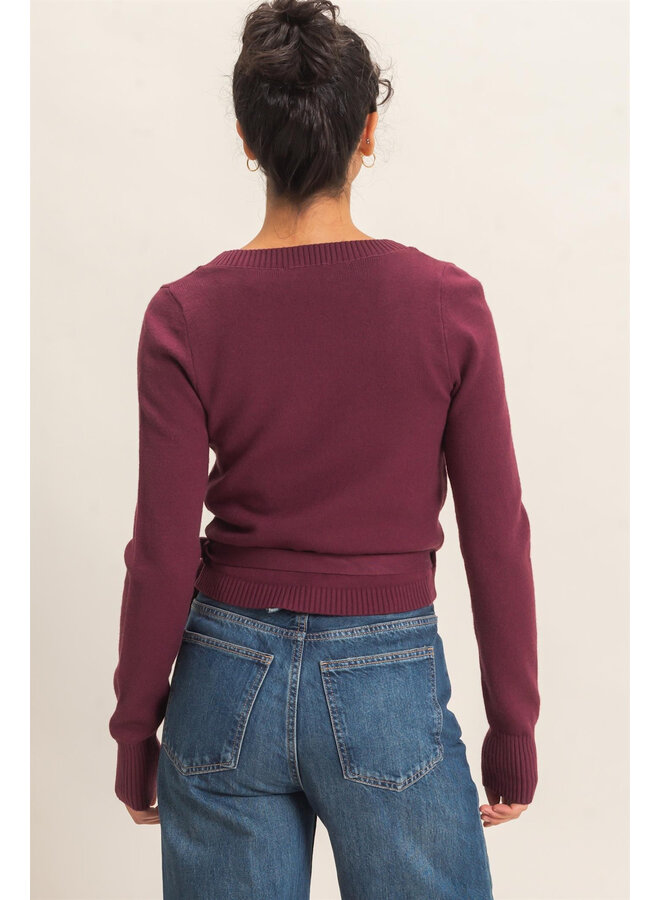 WRAP ME UP TOP-DARK CHERRY