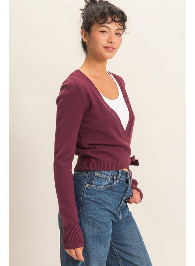 WRAP ME UP TOP-DARK CHERRY