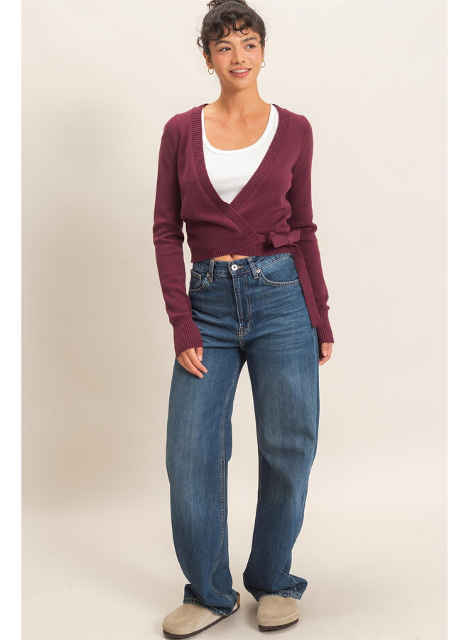 WRAP ME UP TOP-DARK CHERRY