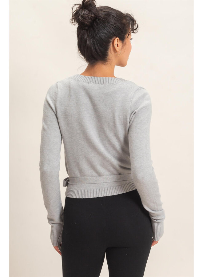 WRAP ME UP TOP-HEATHER GRAY