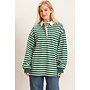 VARSITY VIBES STRIPED POLO TOP
