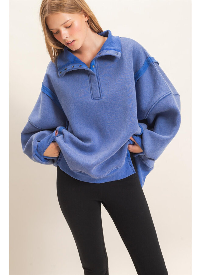 THE EASY DOES IT PULLOVER-BLUE