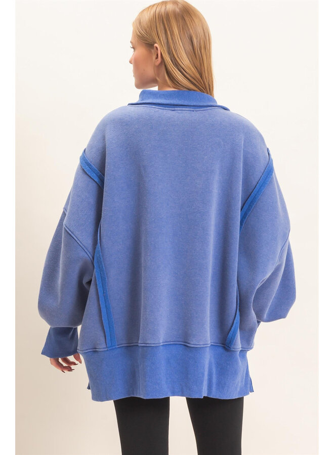 THE EASY DOES IT PULLOVER-BLUE