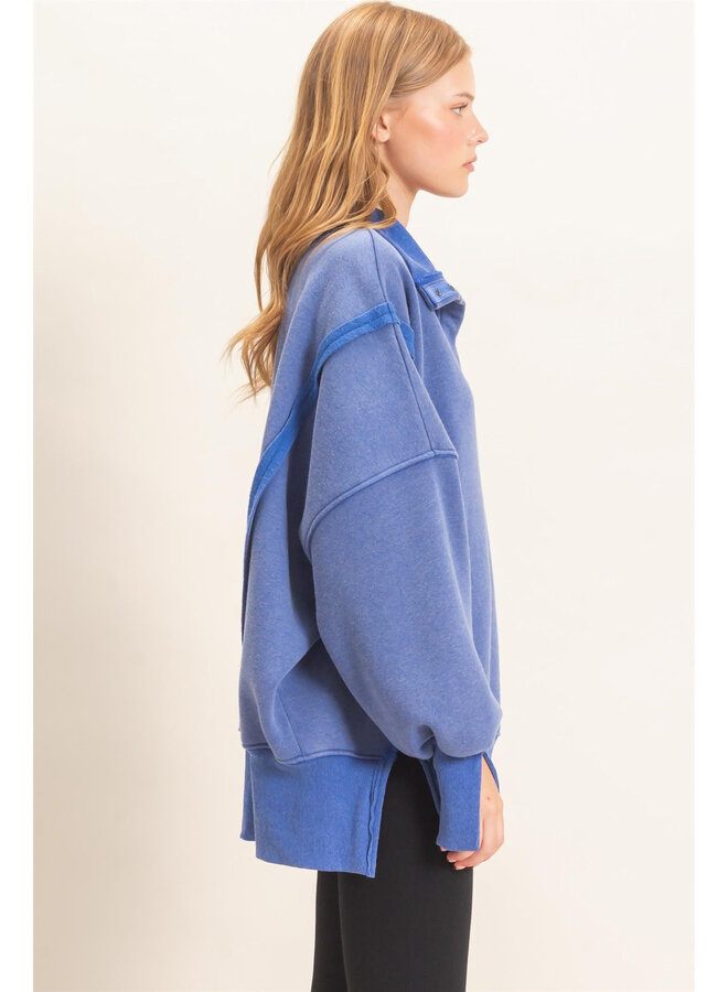 THE EASY DOES IT PULLOVER-BLUE