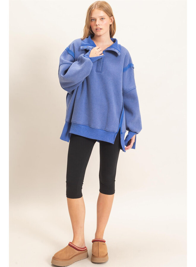 THE EASY DOES IT PULLOVER-BLUE