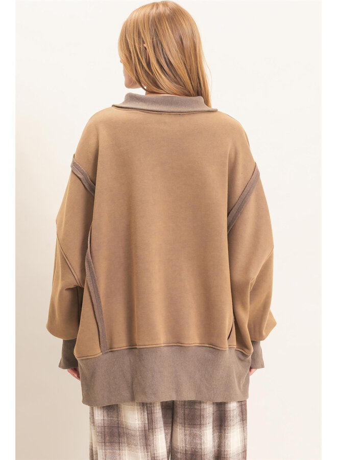 THE EASY DOES IT PULLOVER-BROWN