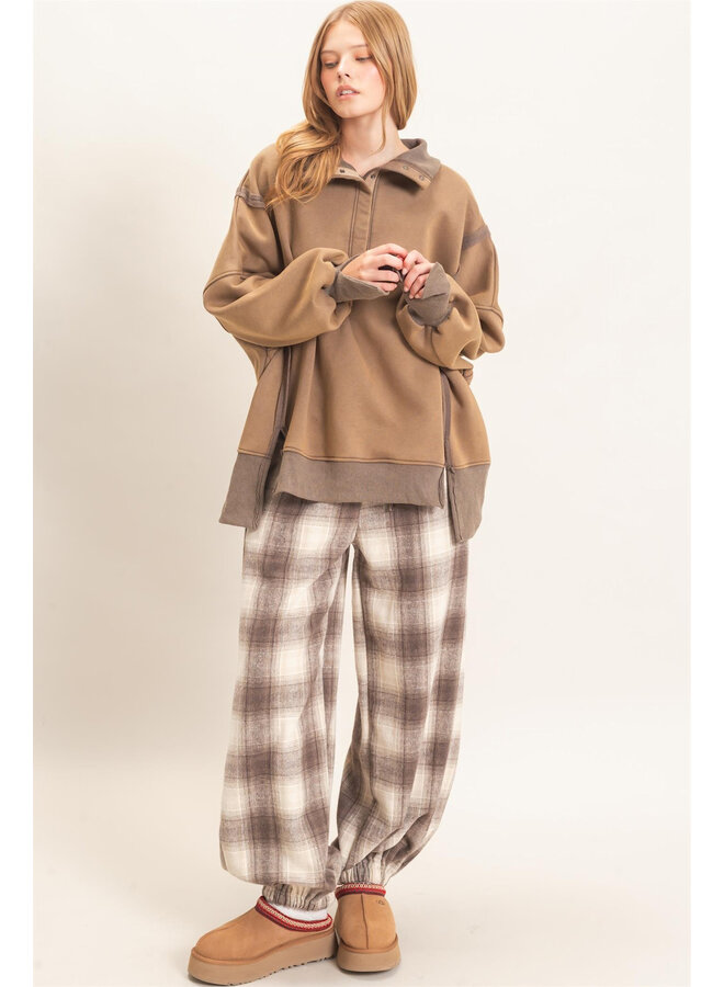 THE EASY DOES IT PULLOVER-BROWN