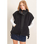 FUZZY FEELINGS SHERPA VEST-BLACK
